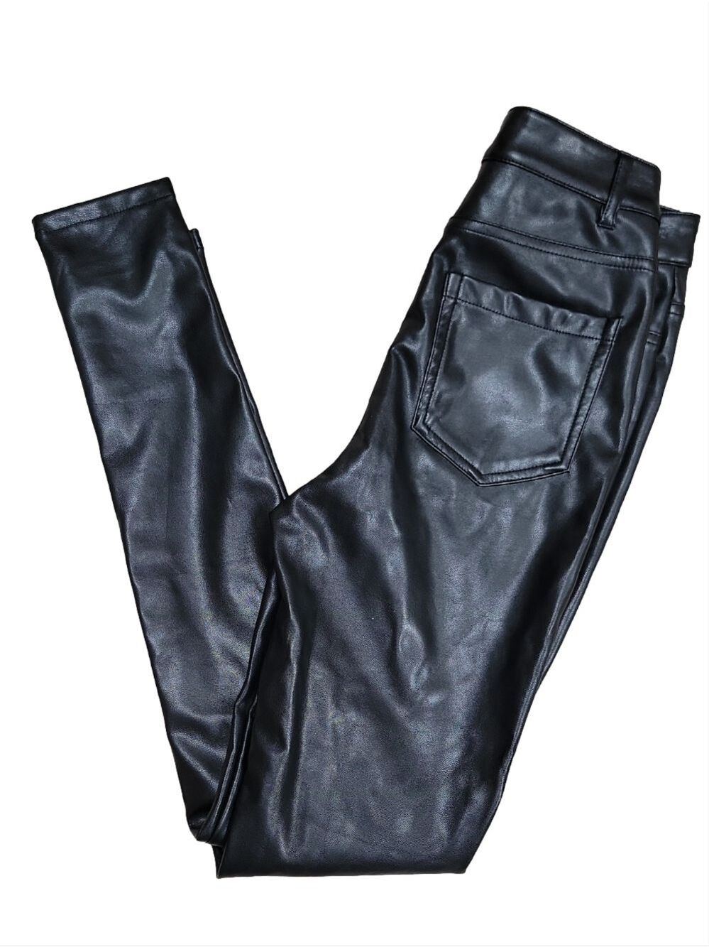 Shinestar Faux Leather Skinny Pants Black Size XS EUC